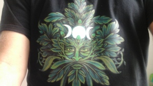 My Green Man teeshirt, available at the Avebury Community shop